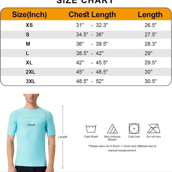 Surfeasy Short Sleeve Rashguard Swim Tee Sky blue - Small - Picture 4 of 4